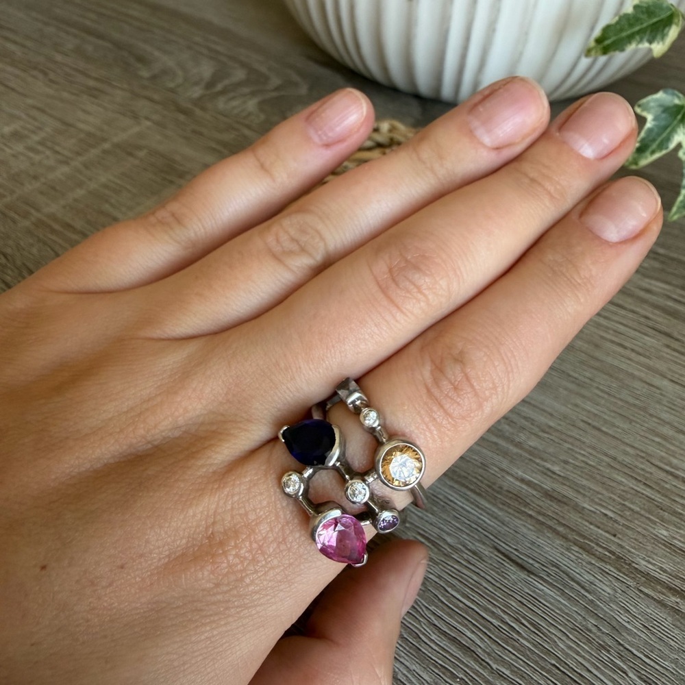 Robert Pringle & Sons Gem Ring Sterling Silver 925 Size 8